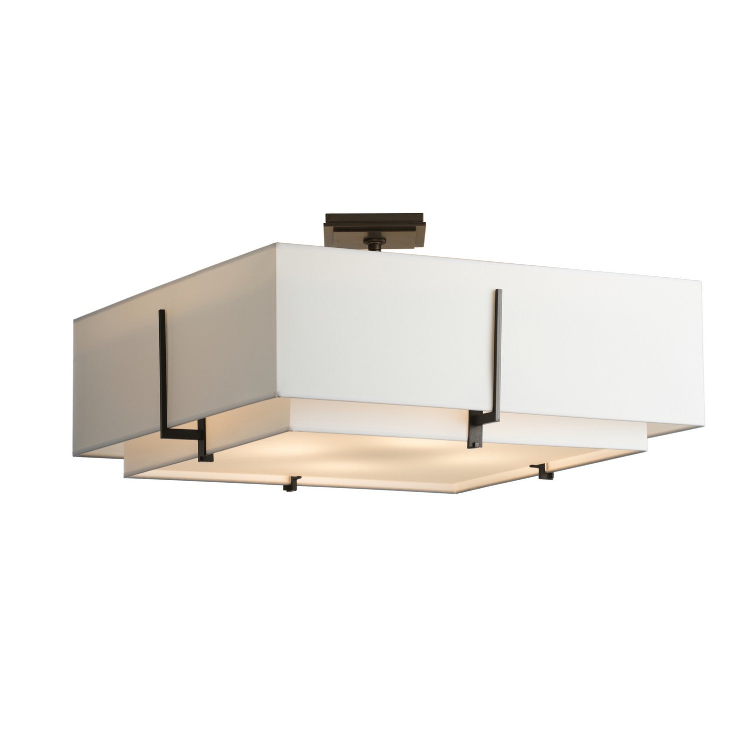 Hubbardton Forge - 126513-SKT-89-SF2012-SF2401 - Exos Square Large Double Shade Semi-Flush - Exos - Ink