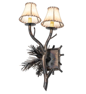 Meyda Tiffany - 261116 - Two Light Wall Sconce - Pinewood - Light Burnished Antique Copper