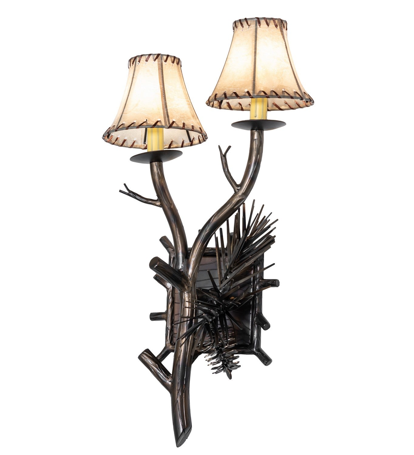 Meyda Tiffany - 261117 - Two Light Wall Sconce - Pinewood - Light Burnished Antique Copper