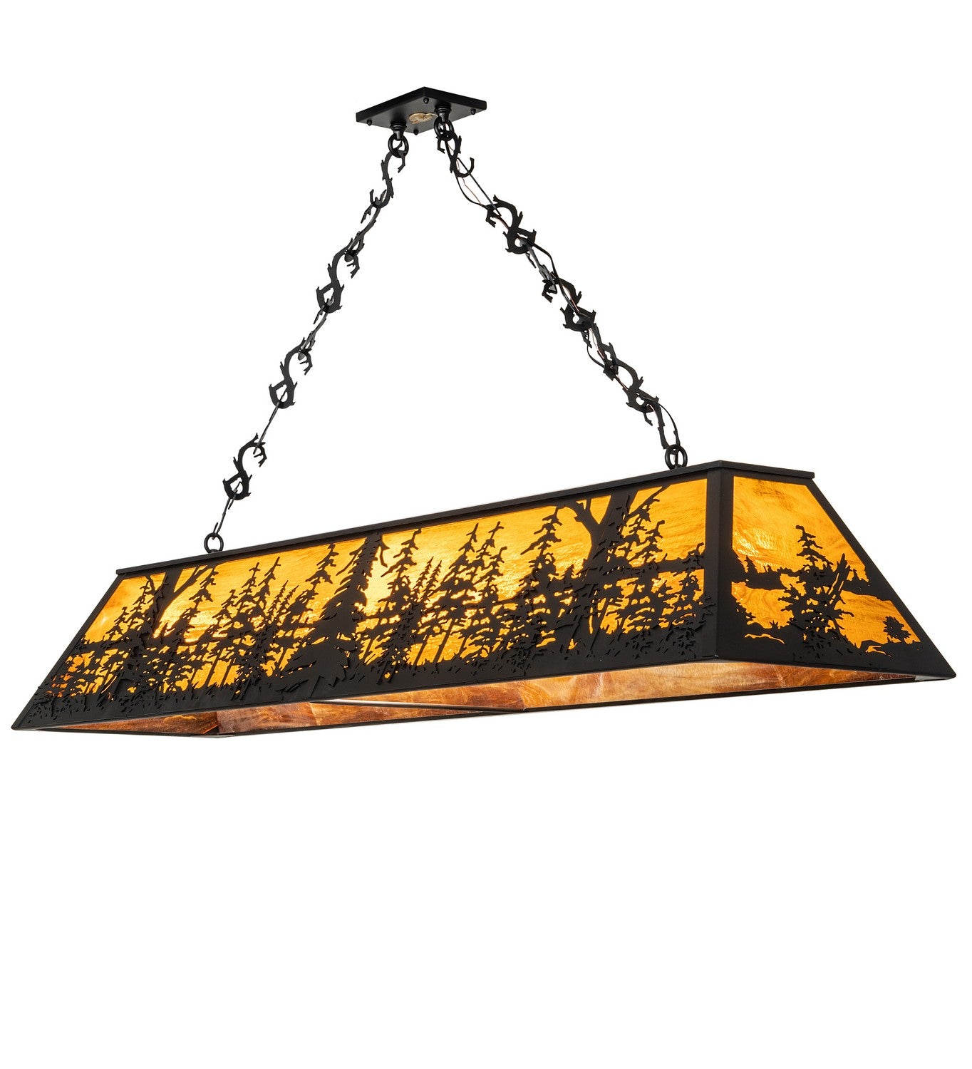 Meyda Tiffany - 261972 - 11 Light Pendant - Tall Pines - Textured Black