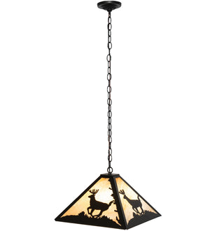 Meyda Tiffany - 262422 - Three Light Pendant - Lone Deer - Textured Black