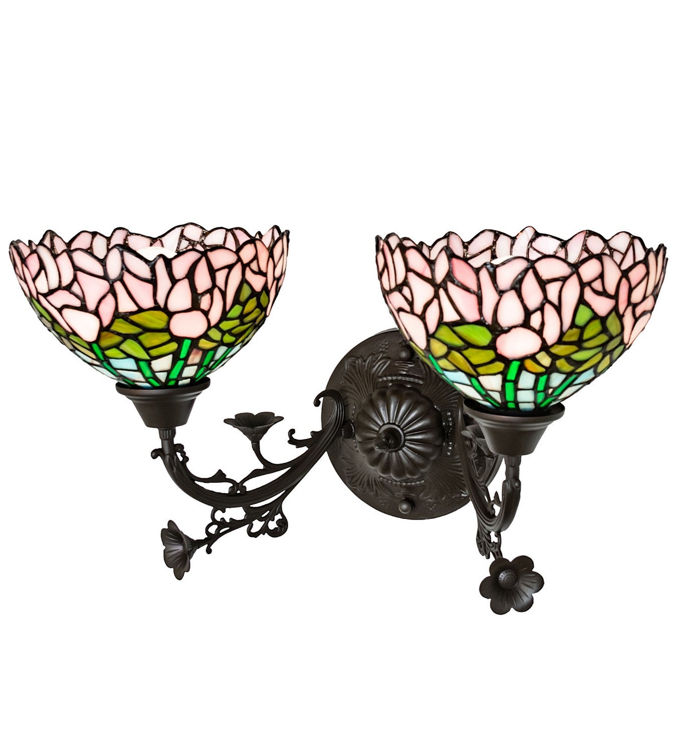 Meyda Tiffany - 263351 - Two Light Wall Sconce - Tiffany Cabbage Rose