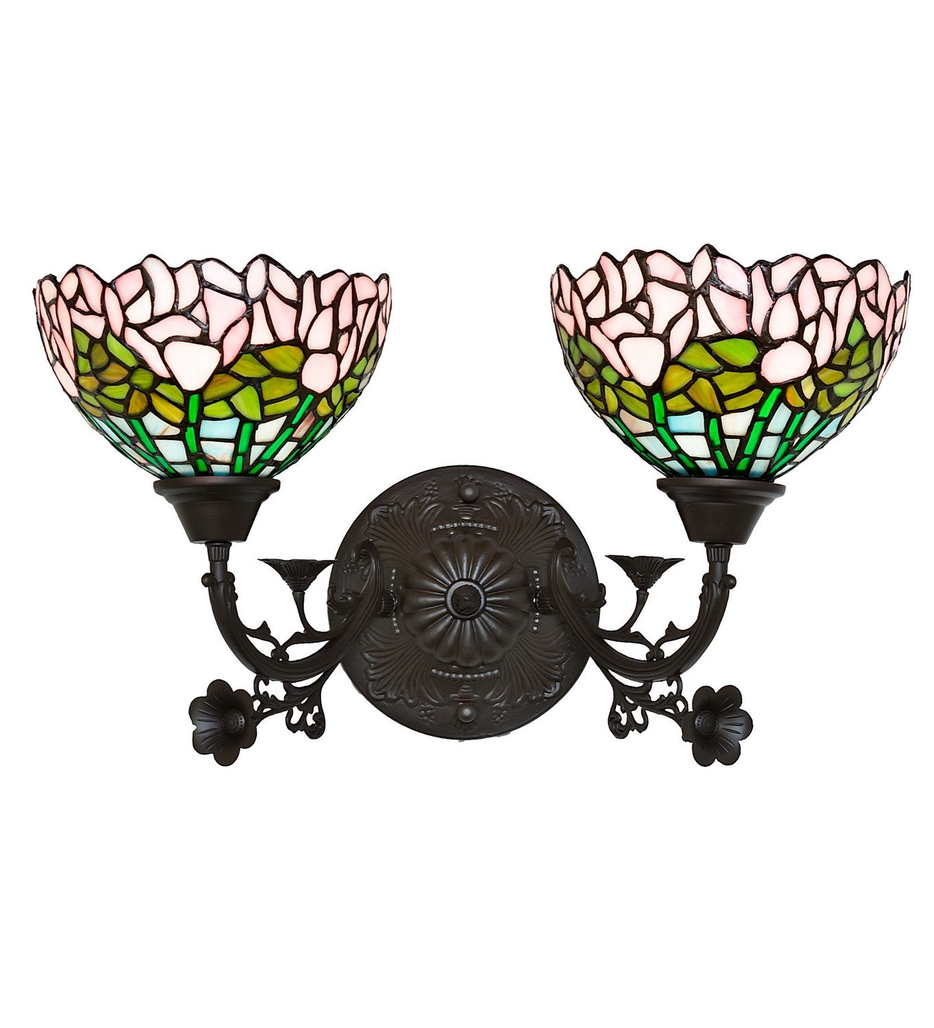 Meyda Tiffany - 263351 - Two Light Wall Sconce - Tiffany Cabbage Rose