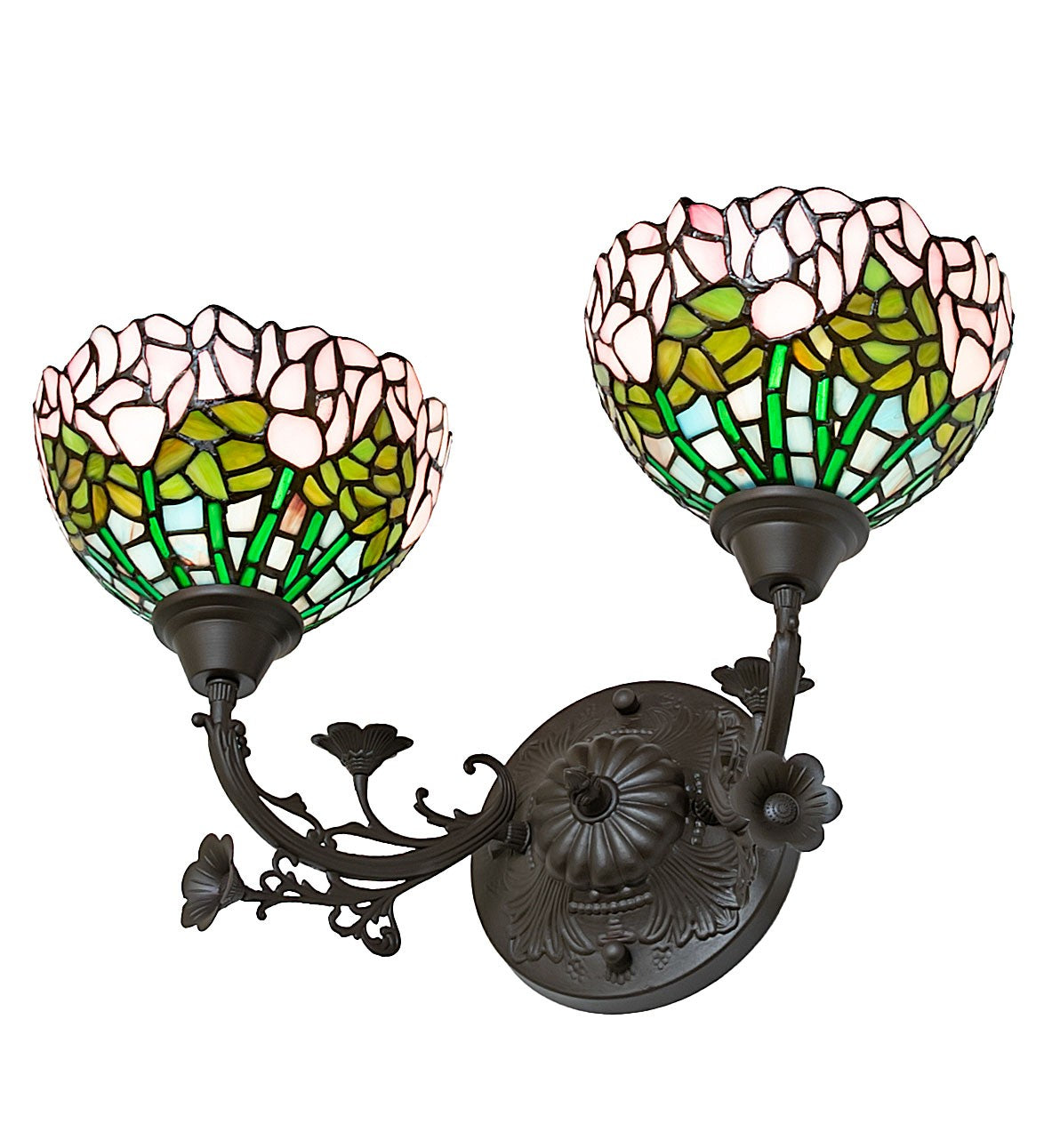 Meyda Tiffany - 263351 - Two Light Wall Sconce - Tiffany Cabbage Rose