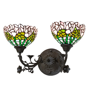 Meyda Tiffany - 263351 - Two Light Wall Sconce - Tiffany Cabbage Rose