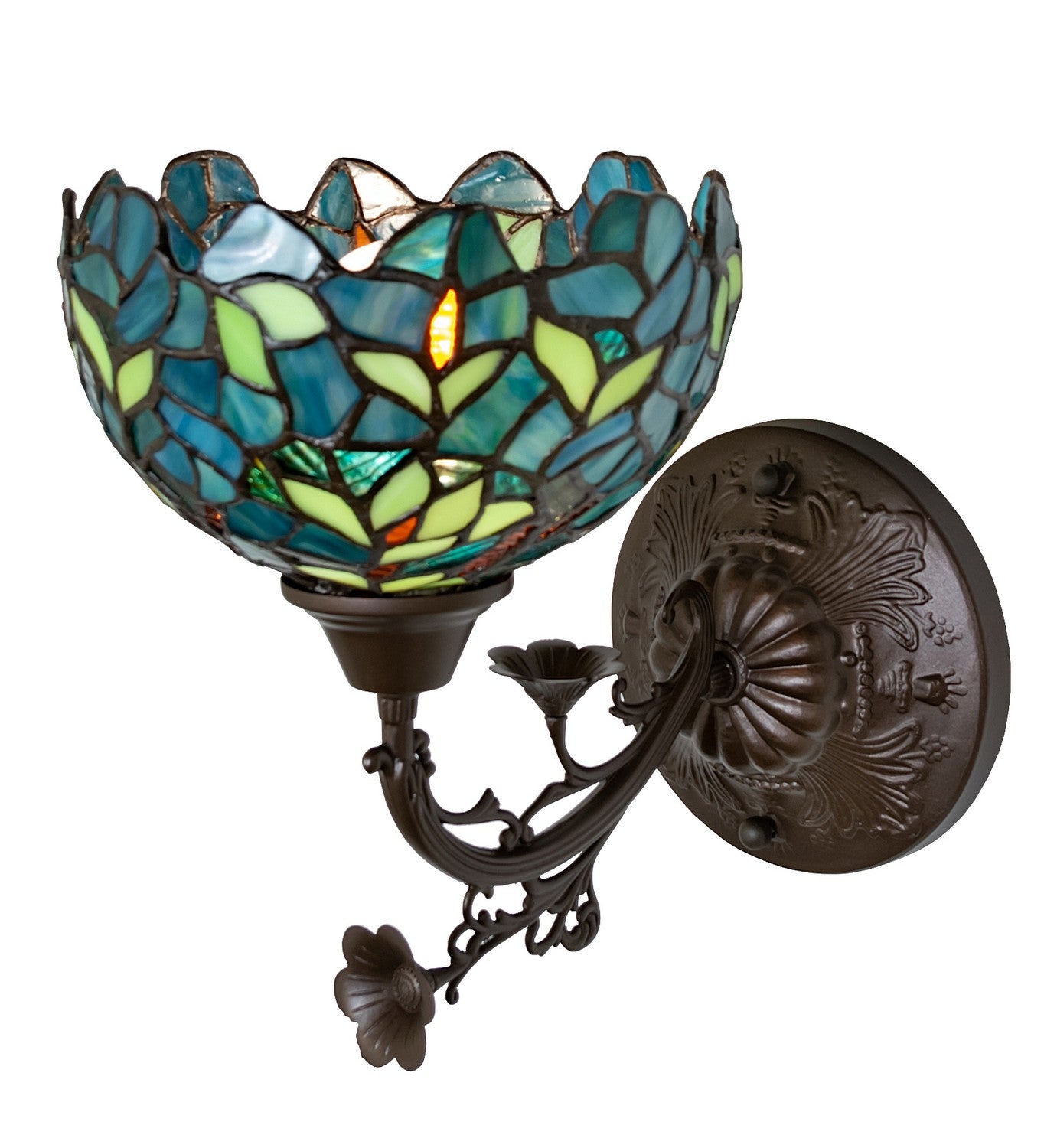 Meyda Tiffany - 263355 - One Light Wall Sconce - Nightfall Wisteria - Mahogany Bronze