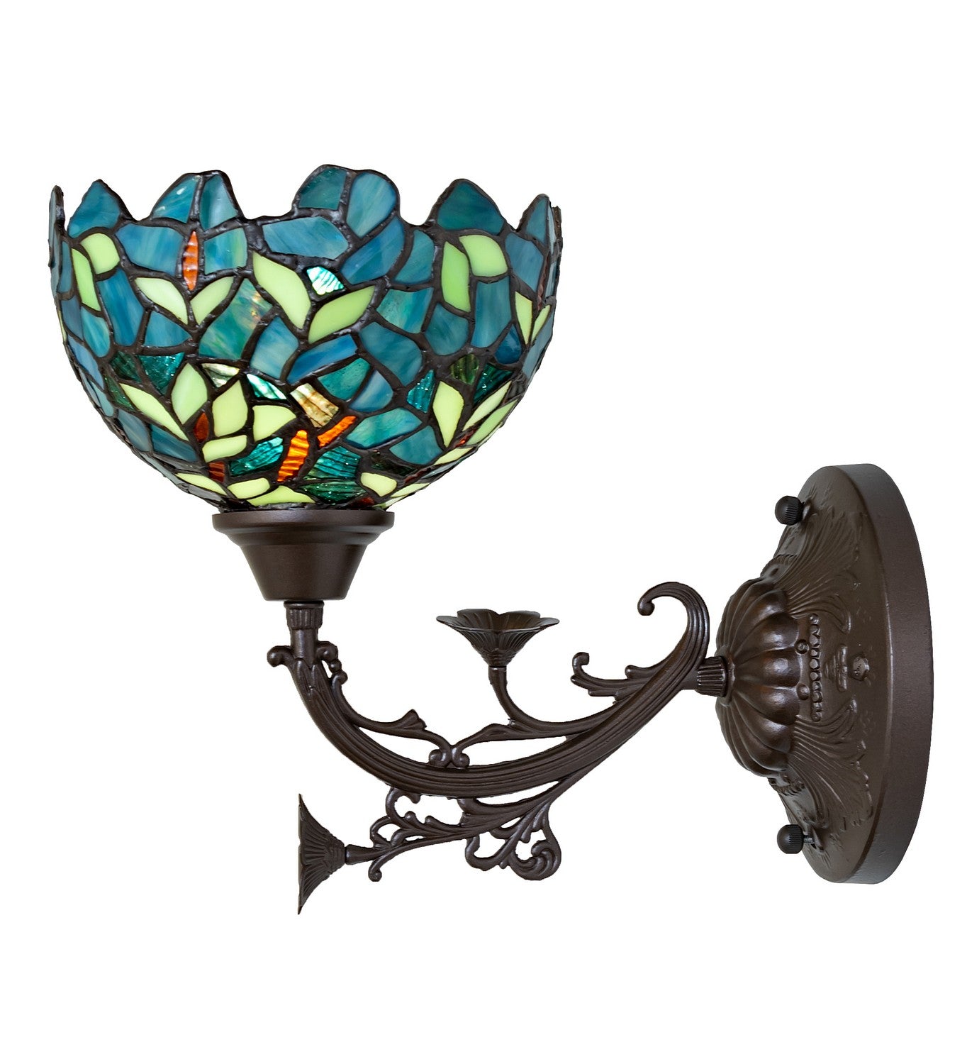 Meyda Tiffany - 263355 - One Light Wall Sconce - Nightfall Wisteria - Mahogany Bronze