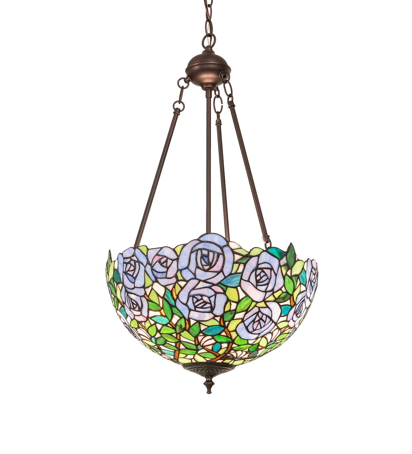 Meyda Tiffany - 263406 - Two Light Pendant - Rose Garden - Mahogany Bronze