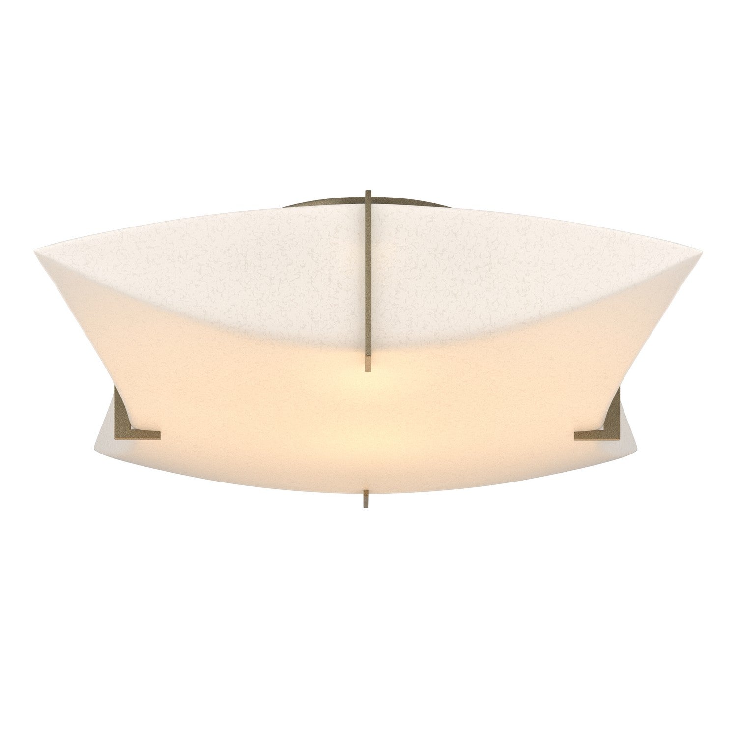 Hubbardton Forge - 126620-SKT-84-SH1999 - Two Light Semi-Flush Mount - Bento - Soft Gold