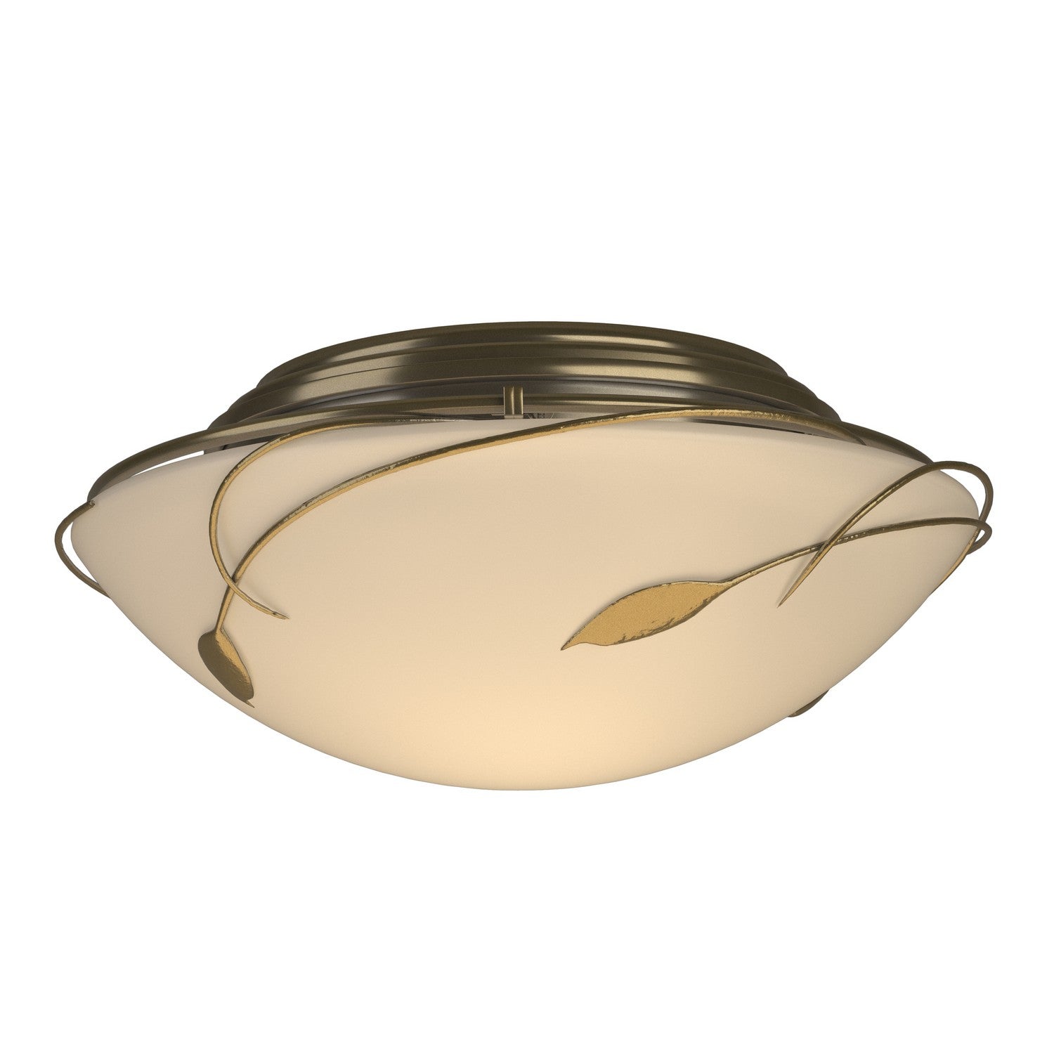 Hubbardton Forge - 126709-SKT-86-GG0098 - Two Light Flush Mount - Leaf - Modern Brass