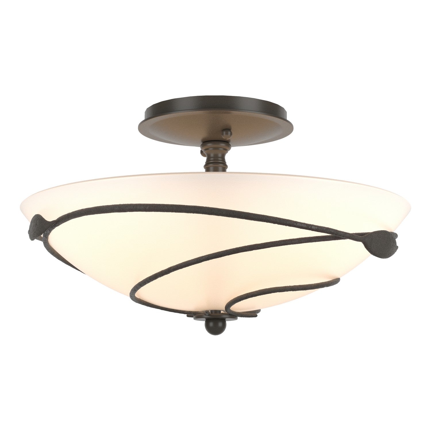 Hubbardton Forge - 126712-SKT-07-GG0048 - Forged Leaves Semi-Flush - Leaf - Dark Smoke