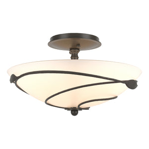 Hubbardton Forge - 126712-SKT-07-GG0048 - Two Light Semi-Flush Mount - Leaf - Dark Smoke