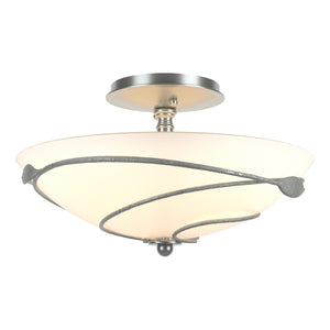 Hubbardton Forge - 126712-SKT-82-GG0048 - Two Light Semi-Flush Mount - Leaf - Vintage Platinum