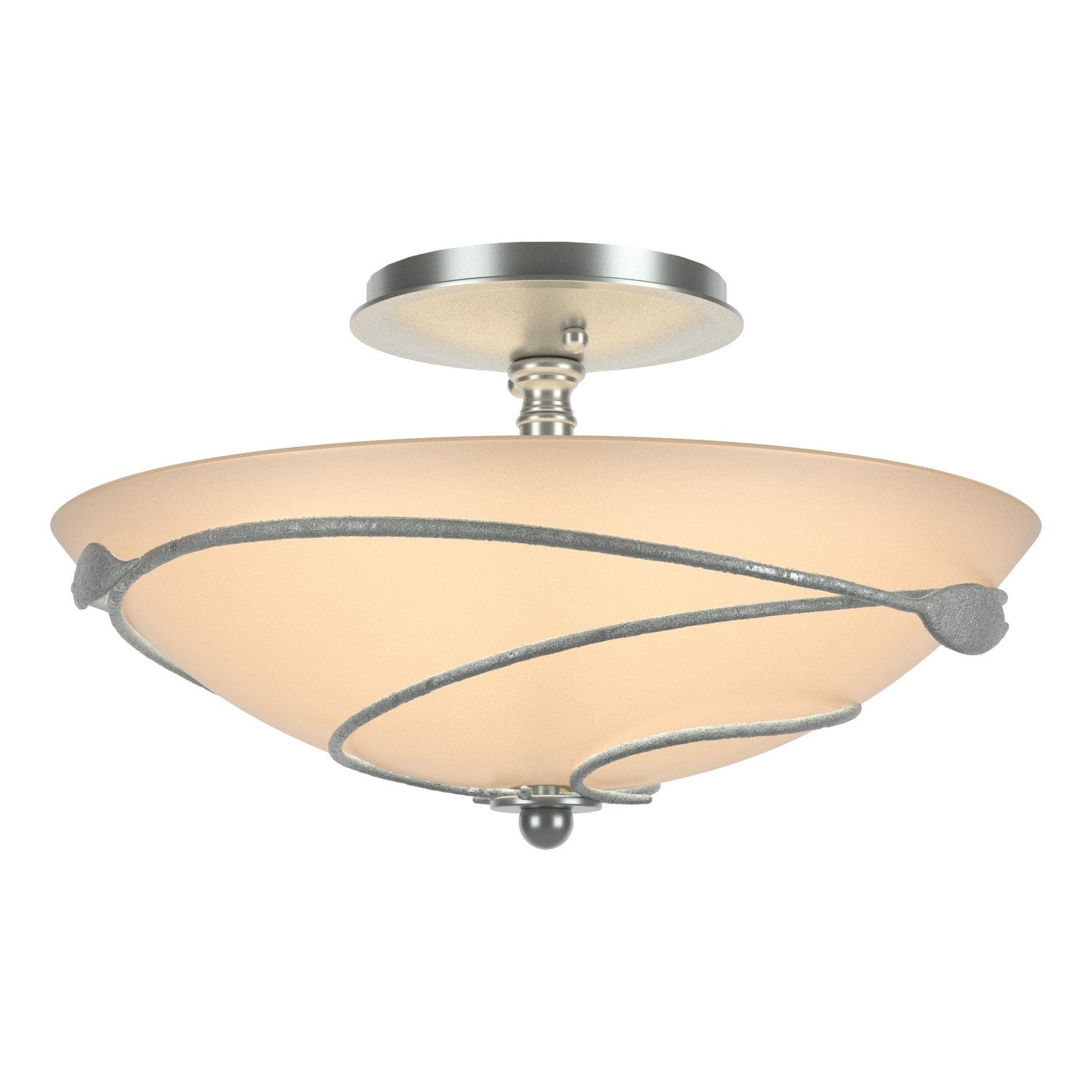 Hubbardton Forge - 126712-SKT-82-SS0048 - Forged Leaves Semi-Flush - Leaf - Vintage Platinum