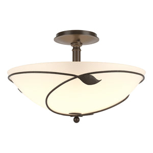 Hubbardton Forge - 126732-SKT-05-GG0052 - Three Light Semi-Flush Mount - Leaf - Bronze