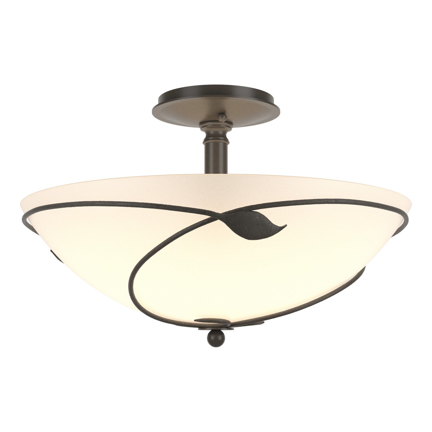 Hubbardton Forge - 126732-SKT-07-GG0052 - Forged Leaves Large Semi-Flush - Leaf - Dark Smoke