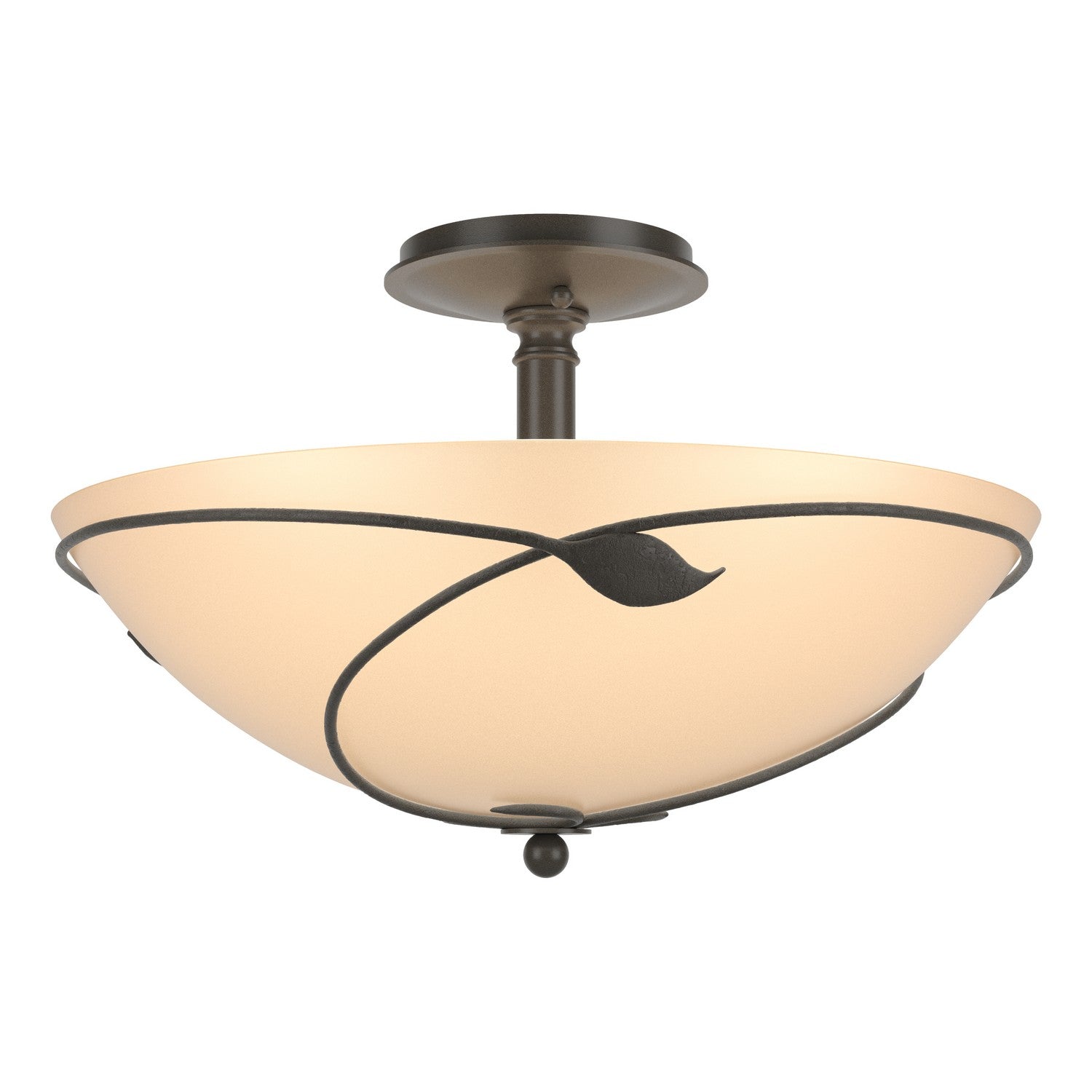 Hubbardton Forge - 126732-SKT-07-SS0052 - Forged Leaves Large Semi-Flush - Leaf - Dark Smoke