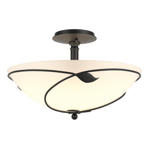 Hubbardton Forge - 126732-SKT-10-GG0052 - Three Light Semi-Flush Mount - Leaf - Black