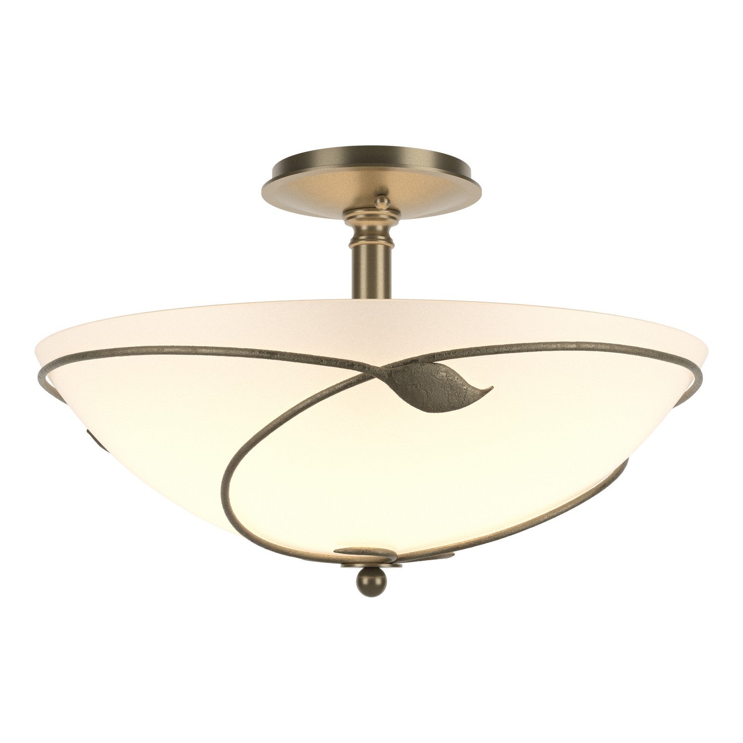Hubbardton Forge - 126732-SKT-84-GG0052 - Forged Leaves Large Semi-Flush - Leaf - Soft Gold