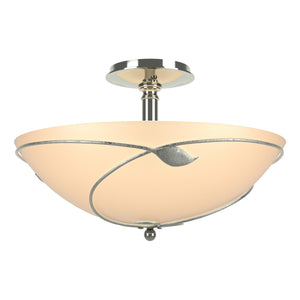 Hubbardton Forge - 126732-SKT-85-SS0052 - Three Light Semi-Flush Mount - Leaf - Sterling