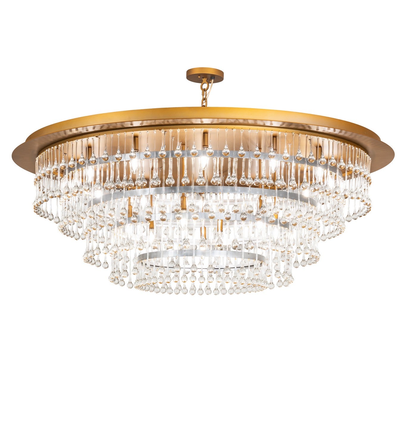 Meyda Tiffany - 260056 - LED Chandelier - Corsica - Gold Matte Over Nickel & Sparkle Silver