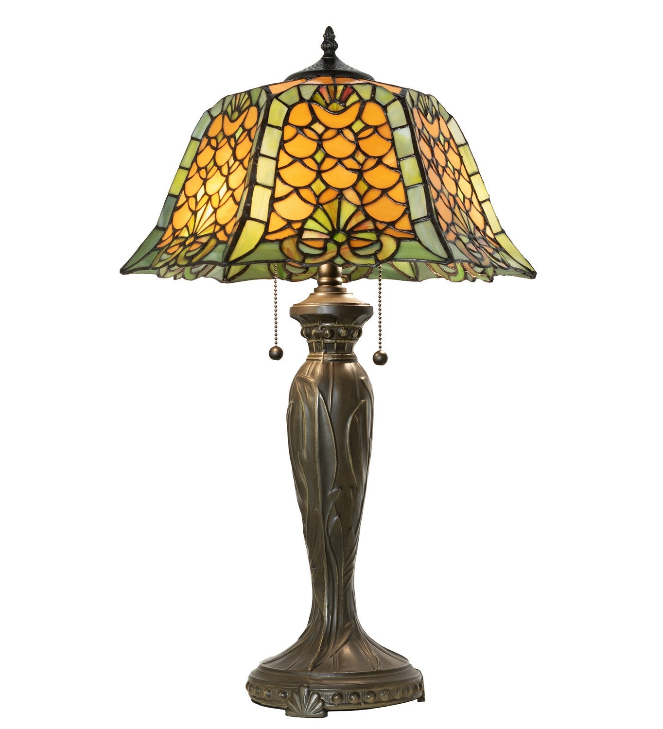 Meyda Tiffany - 264846 - Two Light Table Lamp - Duffner & Kimberly Shell & Diamond - Mahogany Bronze