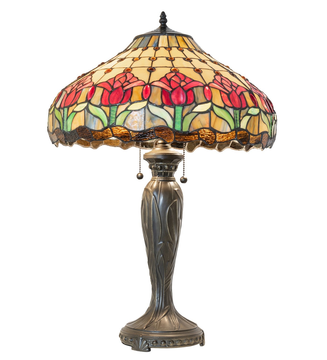 Meyda Tiffany - 265019 - Two Light Table Lamp - Colonial Tulip - Bronze