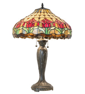 Meyda Tiffany - 265019 - Two Light Table Lamp - Colonial Tulip - Bronze