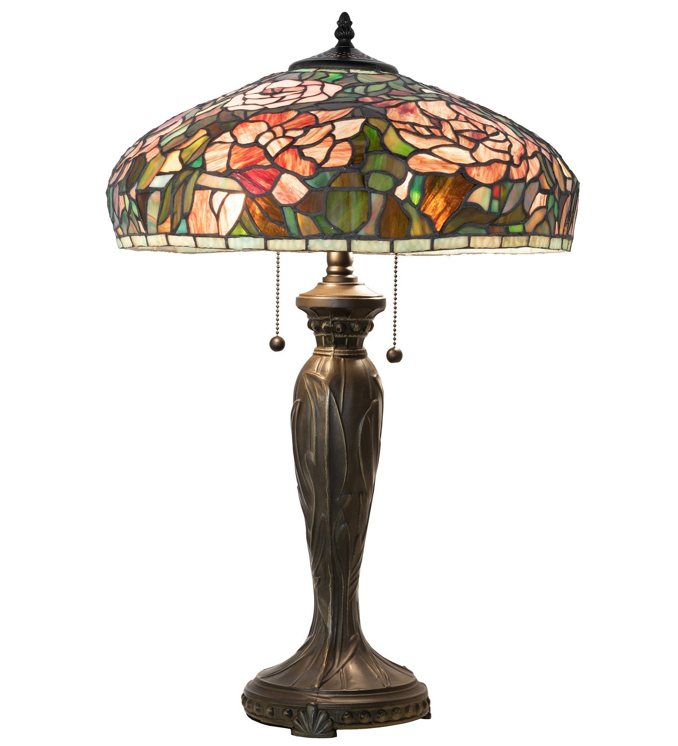 Meyda Tiffany - 265061 - Two Light Table Lamp - Tiffany Peony - Mahogany Bronze