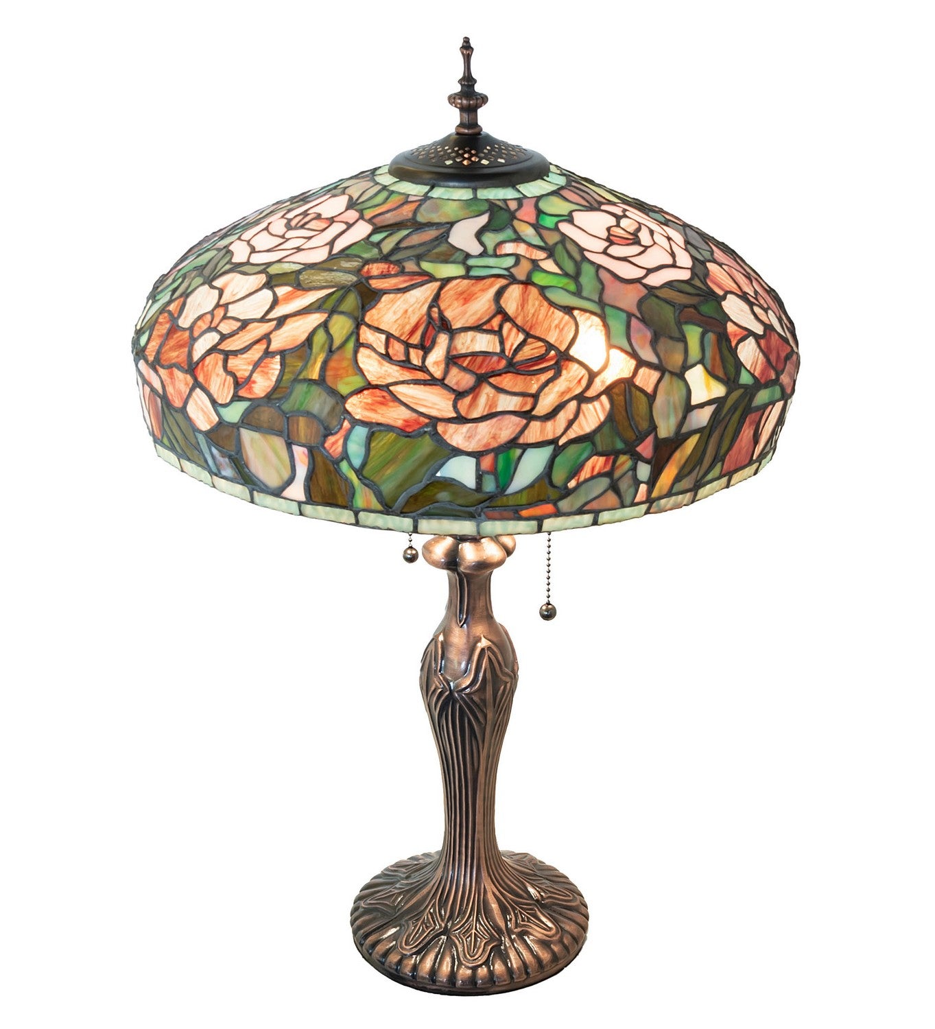 Meyda Tiffany - 265068 - Two Light Table Lamp - Tiffany Peony - Mahogany Bronze