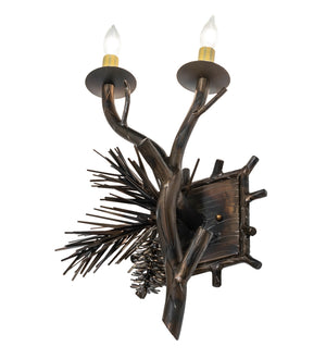 Meyda Tiffany - 265206 - Two Light Wall Sconce - Lone Pine - Light Burnished Antique Copper