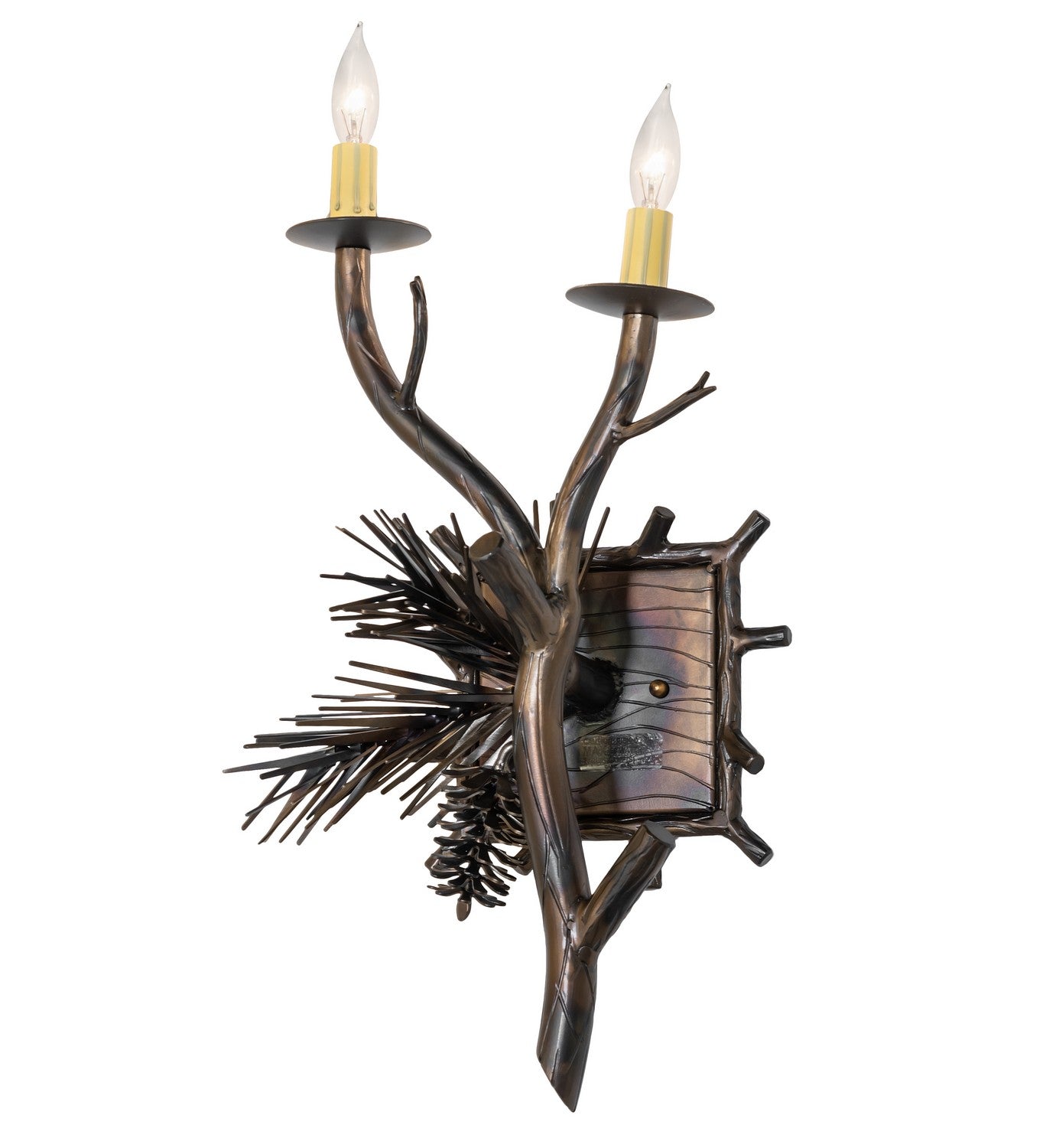 Meyda Tiffany - 265206 - Two Light Wall Sconce - Lone Pine - Light Burnished Antique Copper