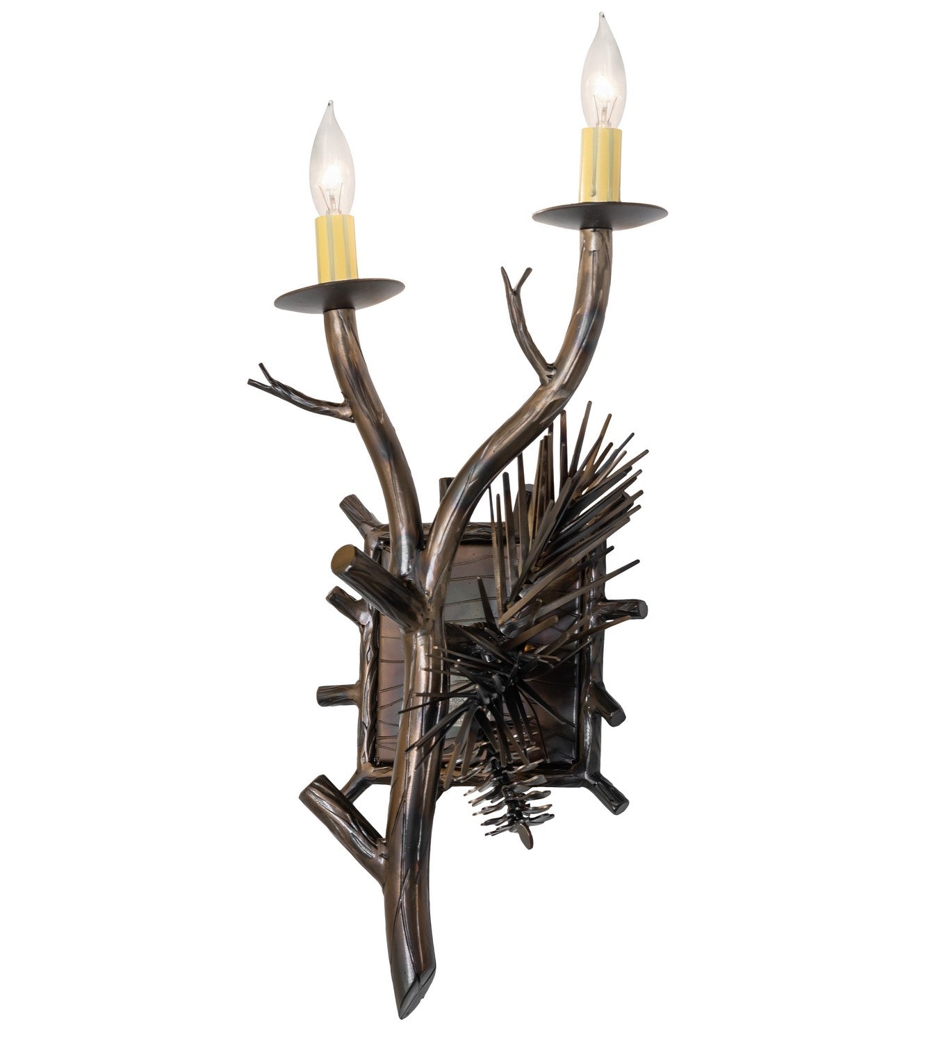 Meyda Tiffany - 265211 - Two Light Wall Sconce - Lone Pine - Light Burnished Antique Copper