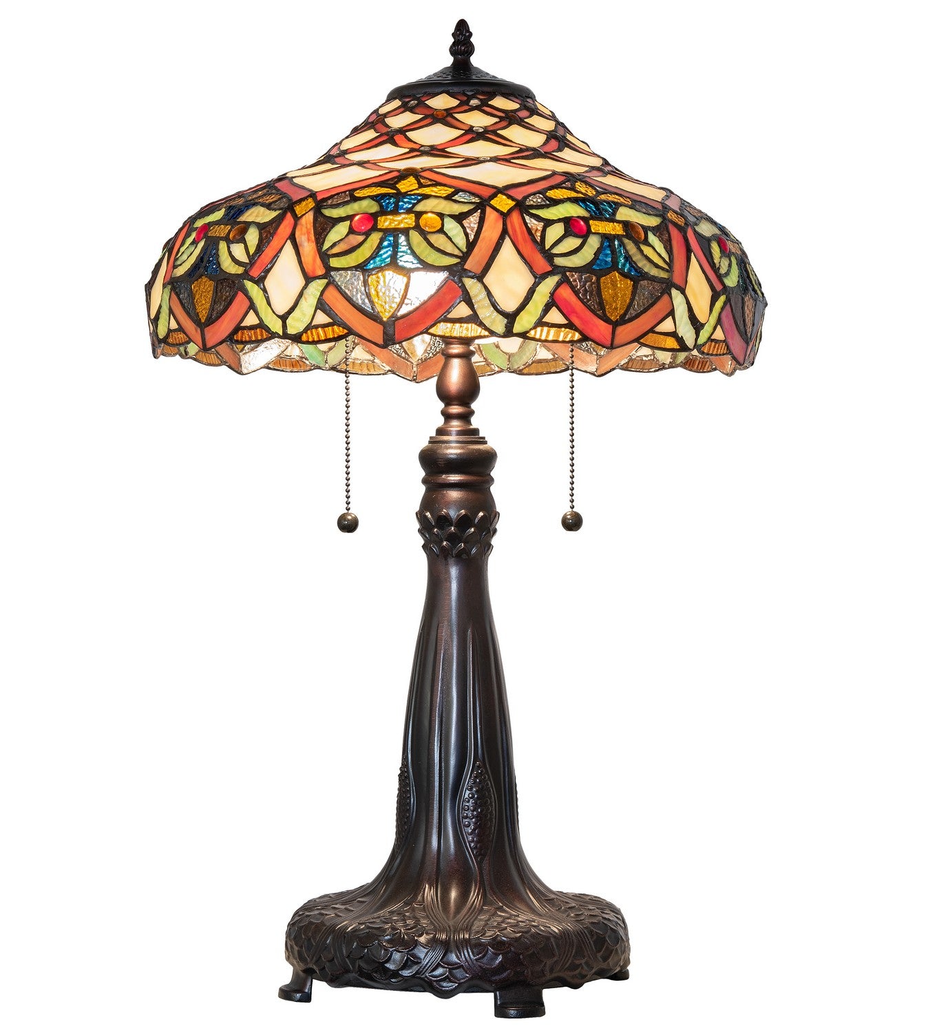 Meyda Tiffany - 265257 - Two Light Table Lamp - Franco - Mahogany Bronze