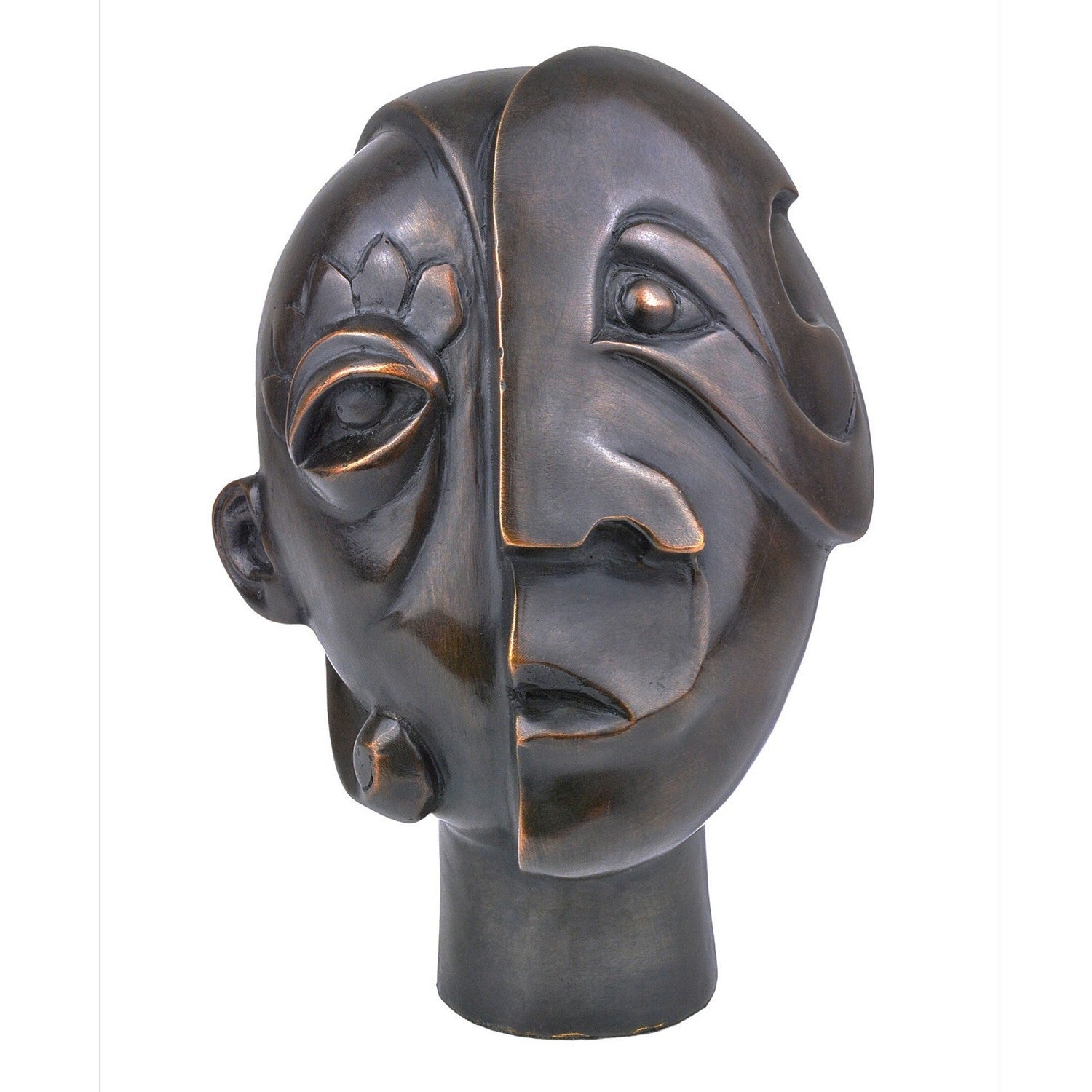 Currey and Company - 1200-0720 - Sculpture - Cubist Head - Dark Brown