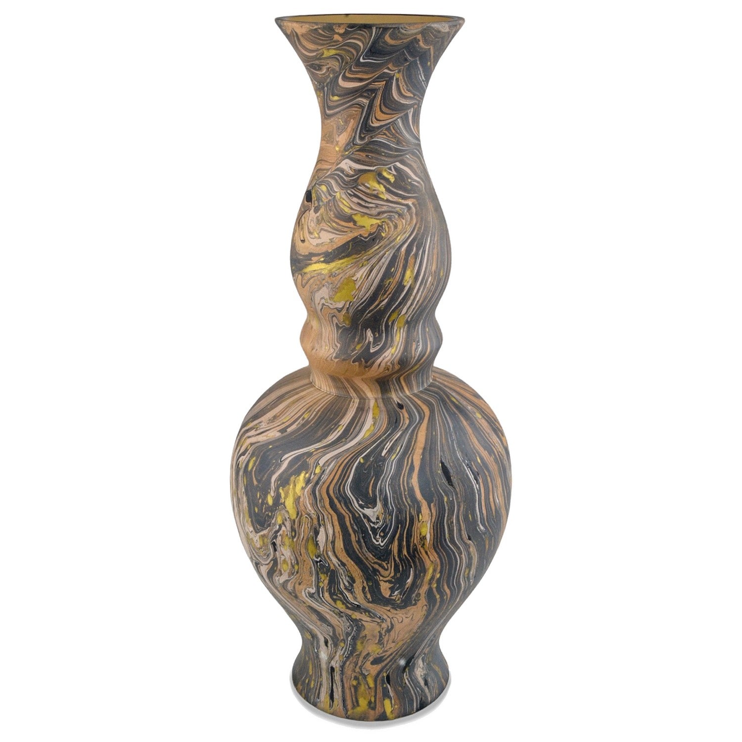 Currey and Company - 1200-0730 - Vase - Black/Brown/White/Gold