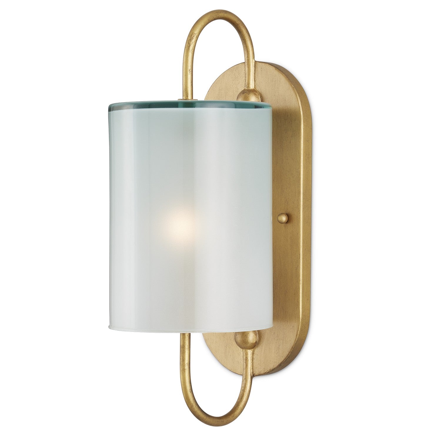 Currey and Company - 5800-0024 - One Light Wall Sconce - Glacier - Brass/Frosted White