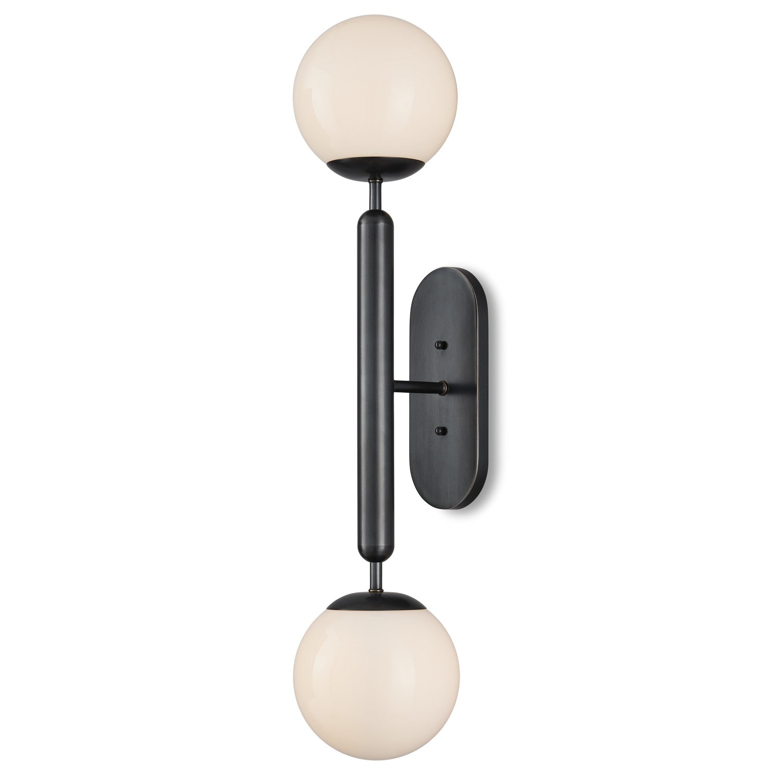 Currey and Company - 5800-0035 - Two Light Wall Sconce - Barbican - Oil Rubbed Bronze/White