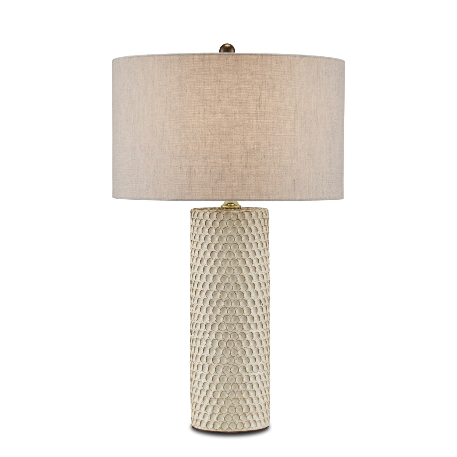 Currey and Company - 6000-0819 - One Light Table Lamp - Polka Dot - Ivory/Brown/Polished Brass