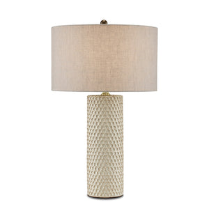 Currey and Company - 6000-0819 - One Light Table Lamp - Polka Dot - Ivory/Brown/Polished Brass