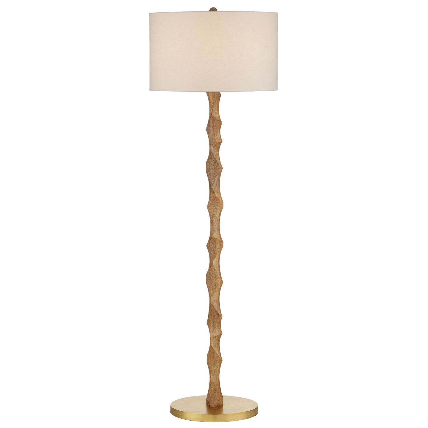 Currey and Company - 8000-0135 - One Light Floor Lamp - Sunbird - Natural/Brass