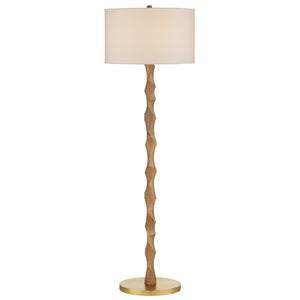 Currey and Company - 8000-0135 - One Light Floor Lamp - Sunbird - Natural/Brass