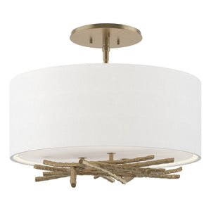 Hubbardton Forge - 127660-SKT-84-SF1505 - Three Light Semi-Flush Mount - Brindille - Soft Gold