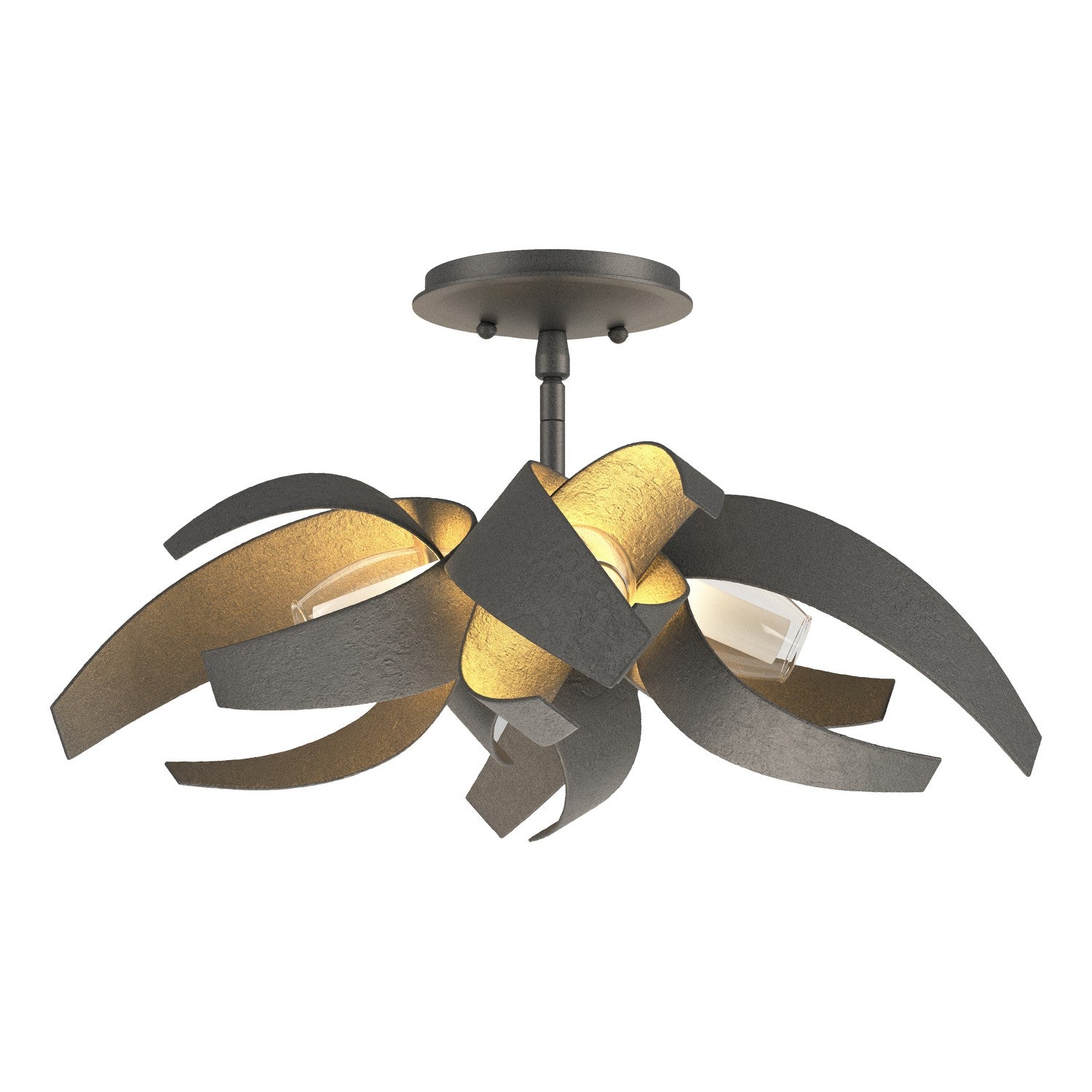 Hubbardton Forge - 128712-SKT-20-YE0352 - Four Light Semi-Flush Mount - Corona - Natural Iron