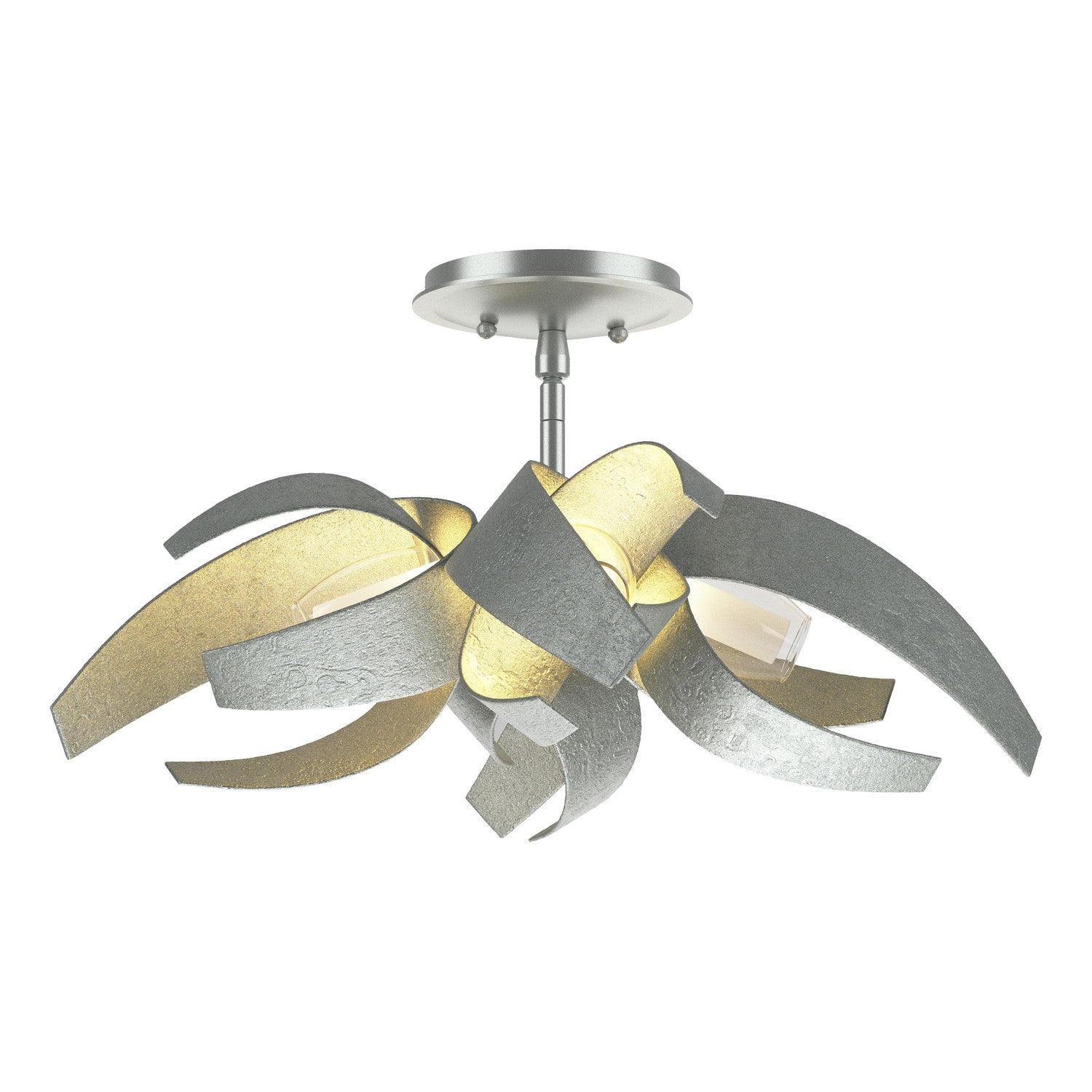 Hubbardton Forge - 128712-SKT-82-YE0352 - Four Light Semi-Flush Mount - Corona - Vintage Platinum