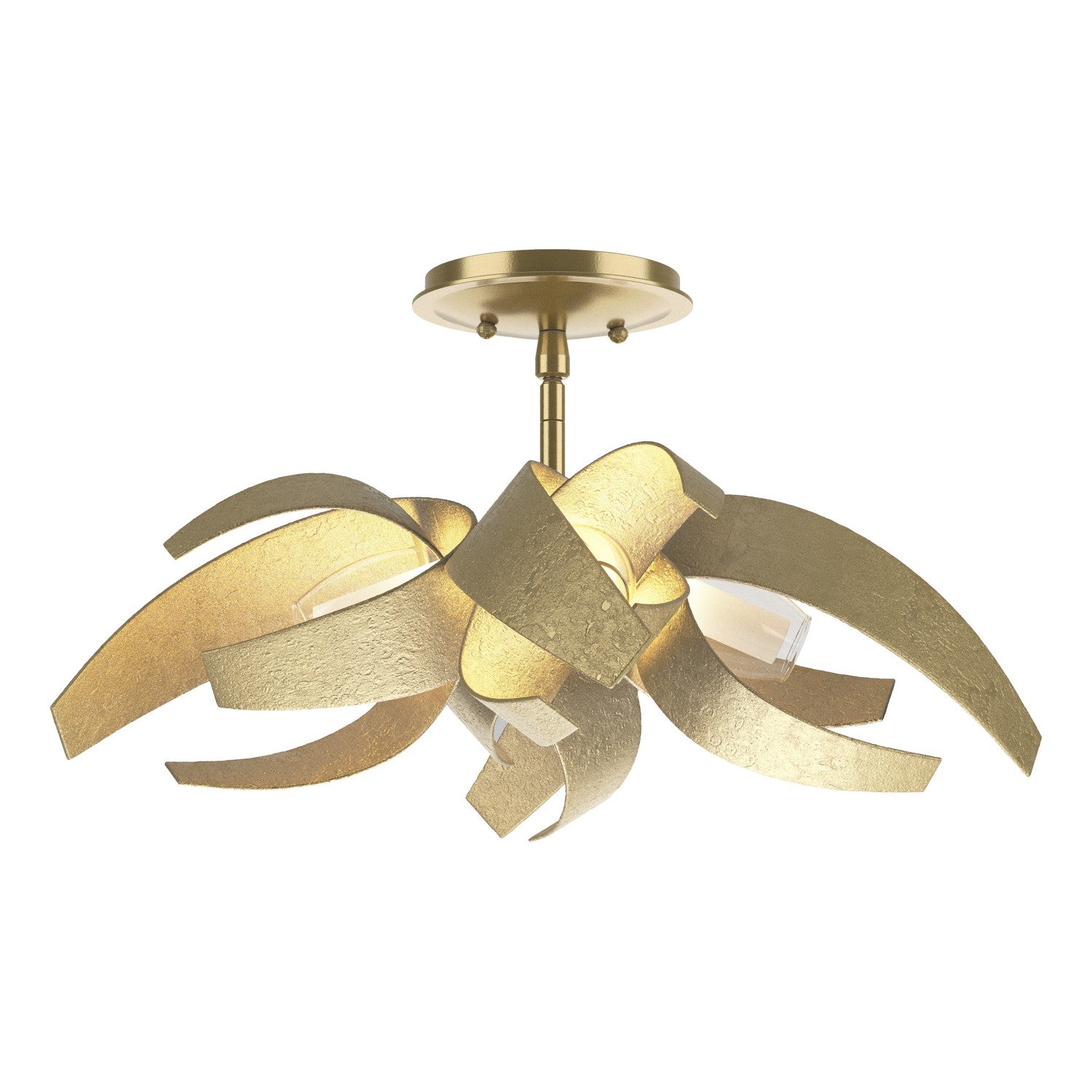 Hubbardton Forge - 128712-SKT-86-YE0352 - Four Light Semi-Flush Mount - Corona - Modern Brass