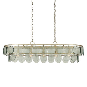 Currey and Company - 9000-0990 - Five Light Chandelier - Settat - Silver Leaf/Clear