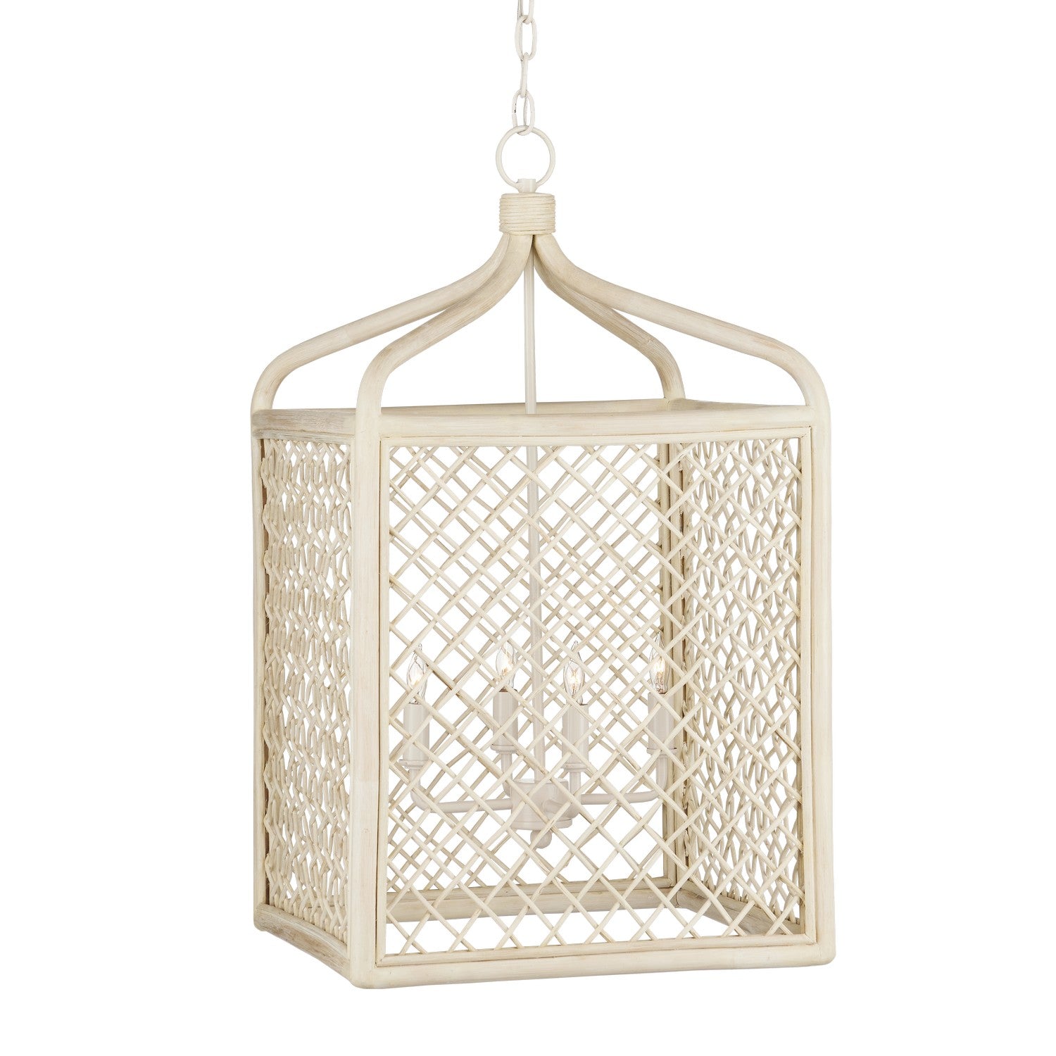 Currey and Company - 9000-0994 - Four Light Lantern - Wanstead - Bleached Natural/Antique Pearl