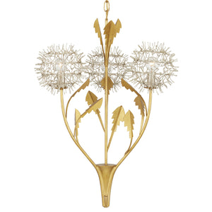 Currey and Company - 9000-1081 - Three Light Pendant - Dandelion - Contemporary Silver Leaf/Silver/Contemporary Gold Leaf