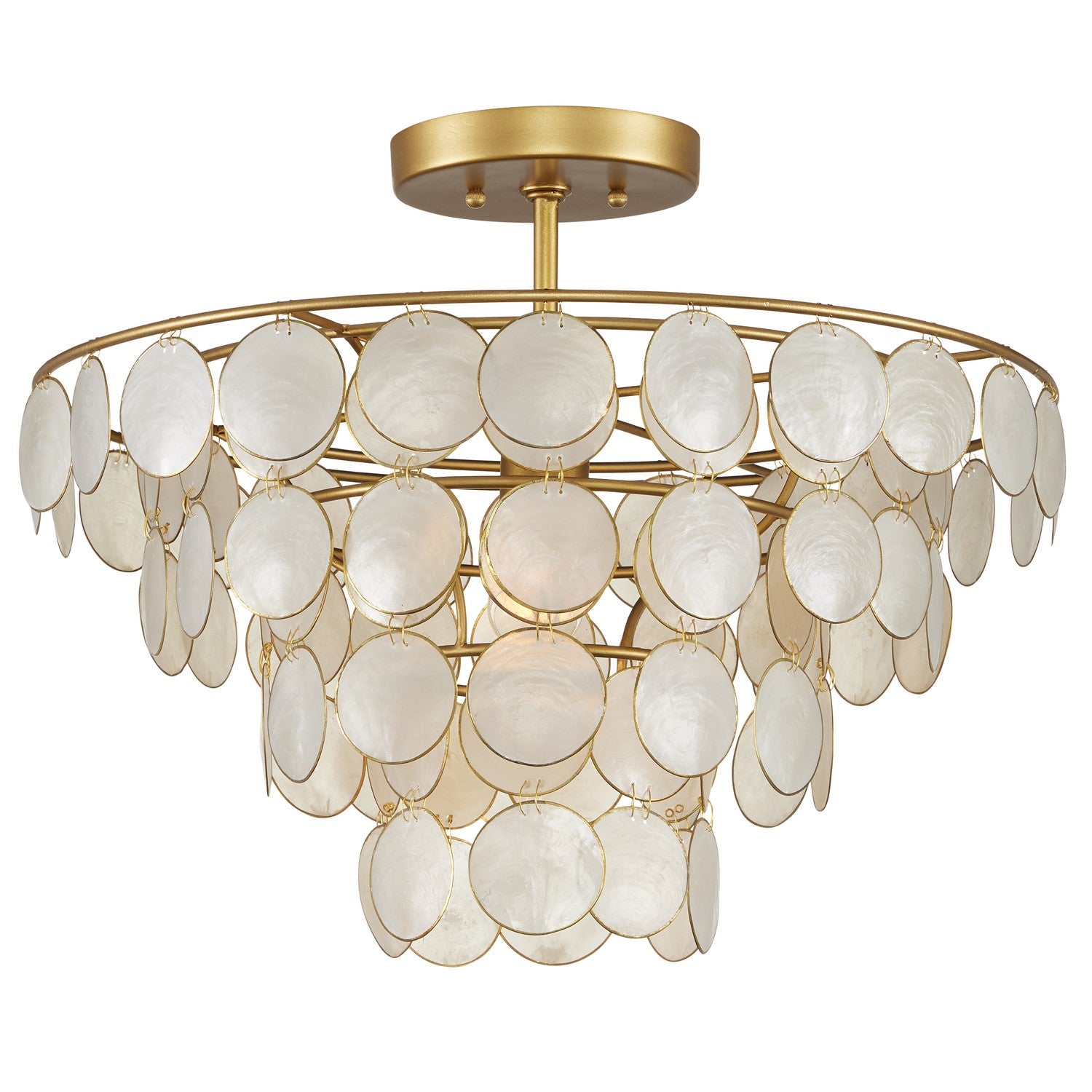 Currey and Company - 9000-1087 - One Light Semi-Flush Mount - Bon Vivant - Natural/Gold